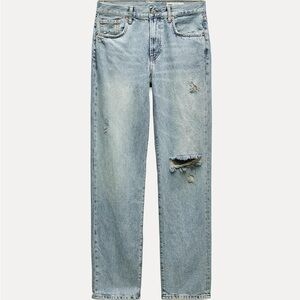 Zara Mid Waist Distressed Jeans Size 4